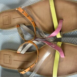 Dolce Vita Women's Sandals with Orange, Yellow, and Pink Straps